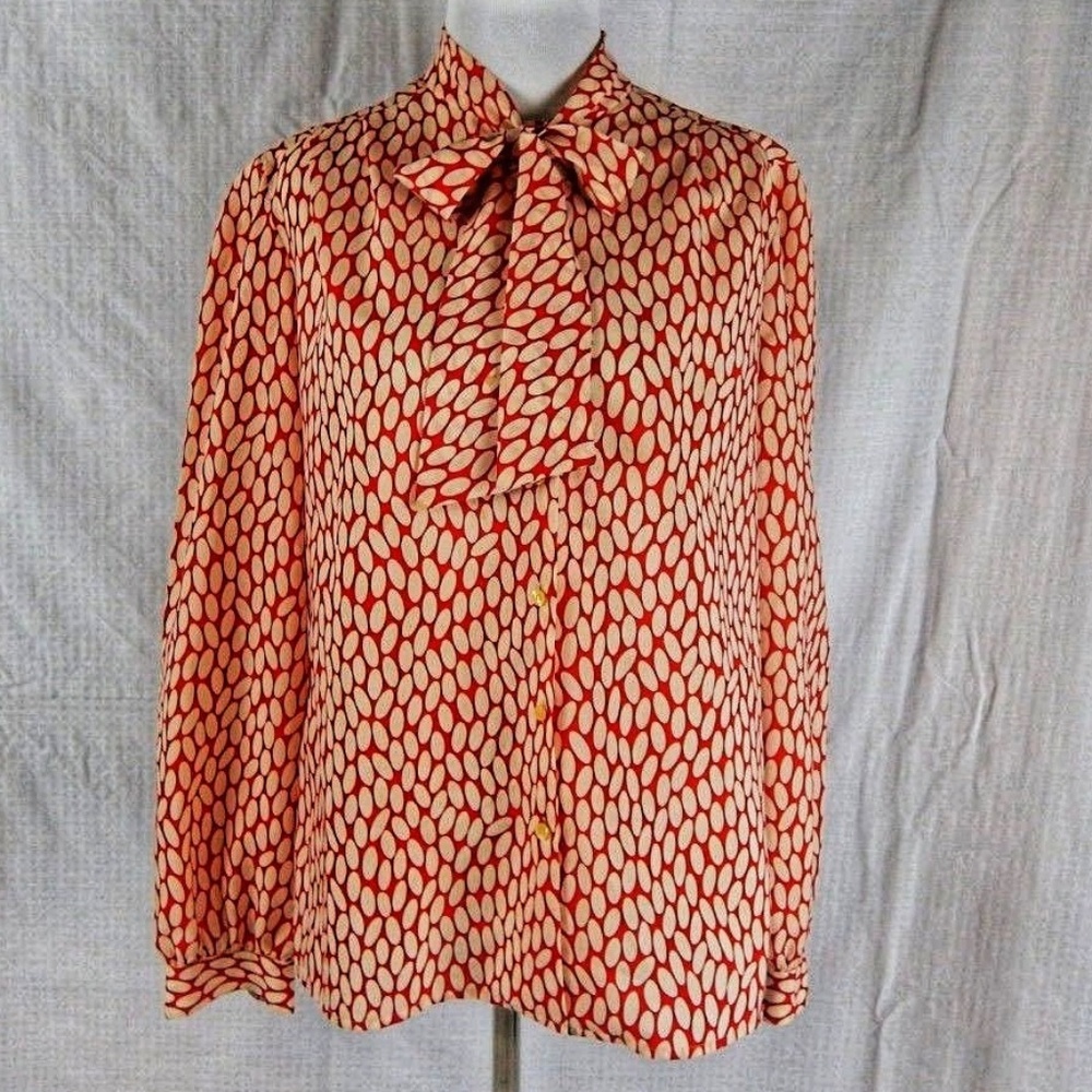 Vintage 70s Ship N Shore Blouse Shirt Size 14